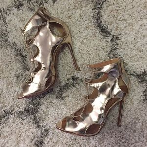 Schutz cutout gold heels